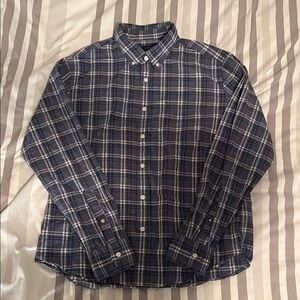 J. Crew Blue and White Casual Button Down Shirt